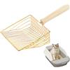 ALAHUGYEF Pala per Lettiera per Gatti in Metallo, Pala per Lettiera con Manico in Legno, Utensile per Toilette per Gatti, Pala per Lettiera per Animali Domestici Come Gatti e Cani