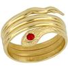 Gioielleria Bucci ANELLO SERPENTE DA DONNA IN ORO GIALLO 18 KT CON ZIRCONE RUBINO