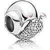 LIZHENG Misura Originale Pandora Bracciale Charm 925 Sterling Silver Lumaca Scintillante Per Perle Di Cristallo Creazione Di Gioielli Fai Da Te