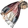 LORENZO CANA Pashmina di lusso, Sciarpa da donna in tessuto jacquard, 100% seta, 70 x 190 cm, modello Paisley, sciarpa di seta, pashmina di seta, colori armonici, 78079