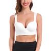 URPLITY Reggiseno sportivo senza giunte da donna imbottito plus size reggiseni da sonno per ragazze in Yoga Bralette Push Up Support Comfort Canotta Reggiseno da palestra, bianco, XL