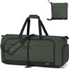 Lekesky Borsone da Viaggio Borsone Palestra Donna Uomo 80L, Borsa da Viaggio Weekend Pieghevole con Scomparto Scarpe e Tracolla, Leggero Impermeabile Borse Bagaglio a Mano per Sportiva Ospedale, Verde