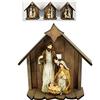 cosedacasa Capanna natività in Legno Sacra Famiglia per presepe addobbi Decorazioni Natalizie Idea Regalo 19 cm San Giuseppe Maria e Il bambinello