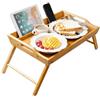 unycos - Tavolo Pieghevole Portatile in Bambù per Computer 55x35x24.8 cm Vassoio Letto per la Colazione, Bordo Alto, Tavolino Multifunzione, Resistente all'Umidità (Tavolo da Lavoro)