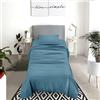 IlGruppone Il Gruppone Passione Casa Set Lenzuola 100% Cotone Di Flanella Completo Letto Made In Italy Anti-Pilling Tinta Unita Lenzuolo Sopra Sotto Federe (Petrolio, Singolo)