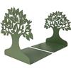 IlGruppone Set 2 Pezzi Fermalibri in Metallo AntiGraffio per Mensole Libreria Design Moderno Antiscivolo Mensola Decorazione Casa Ufficio Scrivania CD Riviste Idea Regalo Organizzatore - Albero