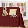Byour3 - Copridivano 3 4 2 Posti IDROREPELLENTE in Acrilico Traspirante Salva Divano GranFoulard per Cani Gatti Animali Bambini Teli Arredo Copritutto Lavabile (Bordeaux, 1/2 posti 150x300)