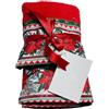 Corredocasa Coppia Asciugamani Natalizi 1+1 Rossi in Spugna di Puro Cotone con Elegante Balza Decorativa - Set per Bagno Natale Festivo di Alta Qualità (Fantasia Stella Natalizia Rosso)