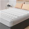 CASABEL Topper matrimoniale 180 x 200 cm Memory Foam 5 cm Topper Materasso - Zone Ergonomiche di Sostegno - Bianco - Coprimaterasso Matrimoniale - per Materassi, Divani Letto, Futon