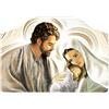 Lupia - Quadro Moderno Capezzale Nativity Brown Sacra Famiglia, Stampa Artigianale Made in Italy, Adatto a Tutti Gli Stili, Multicolore, 46x65 cm, Legno