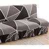 RTSFKFS Fodera per Divano Letto Senza Braccioli con Gonna, Nero/Rosso/Grigio 2 Posti Elasticizzato Copridivano Clic Clac Letto Senza Braccioli Sofa Cover Divano Protector Slipcovers con Orlo Elagante