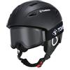 TOMSHOO Set di Casco da Sci, Snowboard, con Occhiali da Sci, para Orecchie, Aperture di Ventilazione, Fodera Rimovibile, Regolabile Casco da Snowboard e Goggle, per Uomo e Donna Unisex