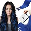 RUNATURE Extension Capelli Veri Cheratina I Tip 45cm 25s 25g Blu Extension Capelli Lisci #Blue