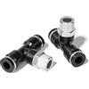 TAILONZ PNEUMATIC Raccordi a T per diramazione maschio 8 mm di diametro esterno del tubo x 1/4 di pollice di filettatura BSP da collegare PB8-02 (confezione da 2)