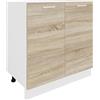 VCM Armadio da Cucina Larghezza 80 cm Ante battenti Base Cucina Mobili da Cucina Esilo Armadio da Cucina Larghezza 80 cm Ante battenti Base Cucina Mobili da Cucina Esilo Bianco/Rovere Sonoma