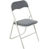 DRW Sedia Pieghevole in Metallo e Tessuto, Grigio e Bianco, Medidas: 44x47x80 cm