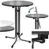 Beautissu Tavolo Alto Pieghevole Nero Ø80cm Bellini - Tavolo Bar Bistrot Resistente alle Intemperie con Piede Regolabile in Altezza, Montaggio Facile Staffa Preassemblata - Tavolo da Festa Rotondo