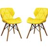 milani home MilaniHome.it - Set Di 2 Sedie Da Cucina Moderna Di Design In Ecopelle Di Design Similpelle Stile Moderno Gambe In Legno Per Sala Da Pranzo, Cm 41x49x71 H