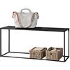 [en.casa] Tavolo a Consolle in Metallo 50 x 115 x 32 cm Mobile Basso Stretto per Soggiorno Corridoio Tavolo da Appoggio - Nero