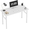 AuraCraft Tavolo Pieghevole, Scrivania per Computer, Scrivania Piccolo, Tavolo da Ufficio, in Legno, per Ufficio e Soggiorno, 100 x 60 cm, Bianco