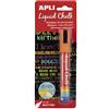 Apli - Liquid Chalk, Pennarelli a gesso liquido, cancellabili, punta rotonda da 5,5 mm, colore arancione, 1 pezzo