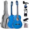 Winzz Chitarra Classica 4/4 Principianti per Adulti e Bambini 12+ Anni, Kit Chitarra Acustica Spagnola 8 Accessori con Poggiapiedi, Porta da Muro, Corde di Nylon (39 Pollici, Opaco, Blu)
