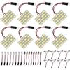 HUAZIZ 8 Pezzi LED Luce Risparmio Energetico, 5050 24 SMD Pannello Led Luce Della Cupola Auto Lettura Lampada Interna Auto DC 12V Con T10/BA9S/Festone Adattatori