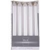 DONAU HOME Set di candele a bastoncino laccate lisce/bianco metallizzato, 10 pezzi in cartone, 17 x Ø 2 cm, non profumate, cilindriche/da tavola per decorare il soggiorno, il bagno, 6 ore di durata