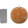 DRW Set di 4 candele a sfera di cera e LED con telecomando, colore caramello, 10 x 10 x 8,5 cm