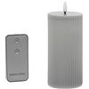DRW Set di 4 candele in cera con LED e telecomando grigio 7,5 x 7,5 x 15 cm