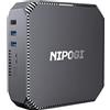 NiPoGi Mini PC, 8GB RAM 128GB SSD Celeron J3455 Micro Desktop Computer Windows 10 PRO(64 bits), Dual Band WiFi 2.4G+5G, Bluetooth 4.2, 1000 Mbps, 2*HDMI@4K HD Casa Business Ufficio Small PC