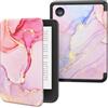 MoKo Cover per MoKo Case per Tolino Shine Color/Shine 5(2024)/Shine 4(2022) e Kobo Clara BW/Colour/2E 6, Cover Folio Ultra Sottile e Leggera con Funzione Auto Wake/Sleep, Marmorizzato Rosa Chiaro