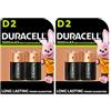 Duracell 4X Duracell D Ricaricabili 3000 mAh (2 Blister Da 2 Batterie) 4 Pile