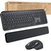 Logitech MX Keys Combo for Business | Gen 2, Tastiera e Mouse Wireless Full Size, con Poggiapolsi, Bluetooth , Logi Bolt, Clic Silenziosi, Windows/Mac/Chrome/Linux, Italiano QWERTY - Grigio