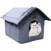 Whiwhi Nicchie e Casette per Gatti Letto Gatto Nicchia di Peluche Nido di Gatto Semichiuso con Cuscino Peluche 40x35x40cm