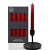 Candelo Set di 10 candele da tavola, colore rosso carminio, 18,5 cm, durata 7,5 ore, candele a punta per candelabri e lampadari