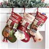 Summerdate Confezione da 3 calze di Natale retrò, 45,7 cm, grandi dimensioni, Babbo Natale, pupazzo di neve, renna, sacchetto regalo per scale, decorazione per la casa, camino, camera da letto, albero di Natale,