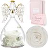 Sunia Rosa Eterna Regalo Donna, Rosa Stabilizzata Vera in Angel Cupola Regalo Mamma, Angelo Figurine di Vetro Regalo Nonna, Regalo Donna Compleanno, Regali Natale San Valentino Festa della Mamma