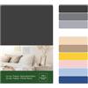 VEL VET HOME VelvetHome Topper Lenzuolo con angoli Una Piazza e Mezza 140x200 cm con elastico 100% cotone pettinato Certificato Oeko-TEX Standard 100 Lenzuolo sotto con Angoli 140x200 Anthracite
