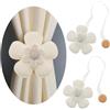 GIRASOLE HOME Fermatenda in Stoffa a Forma di Fiore con Magneti 2 Pezzi, Panna