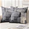 Jayusaror Federe Cuscini Divano 50 x 50 cm Copricuscini Divano Nero Grigio Bianco Copricuscini Decorativo Fodera Cuscino in Lino Set di 2 Federe Cuscini Estetici Astratti per Soggiorno