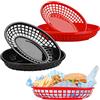 NCOALE Cestini per alimenti, riutilizzabili in plastica ovale per frutta, cestini per patatine fritte, per Hotdog, hamburger, dolci, frutta, feste, picnic, barbecue, 2 colori, 6 pezzi