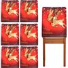 Daity Set di 6 coprisedie natalizie, in lino, 60 x 50 cm, per ristoranti, cucine, feste, festival