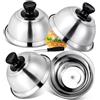Omtofo 4 Pezzi 16 x 6,6 cm, Campana per Hamburger, in Acciaio Inox, per Barbecue, Cucina, Bistecca, Barbecue e teppanyaki, Lavabile in lavastoviglie