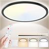 Yexati Plafoniera LED Soffitto Dimmerabile 24W 3200LM, Lampada da Soffitto con Telecomando 3000K-6500K IP54 Rotonda Piatta Sottile per Soggiorno Bagno Cameretta Cucina Seminterrato Ufficio Ø29.5CM