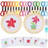 Ysimple 6 Pezzi Kit Ricamo per Principianti,Ricamo Starter Kit,Punto Croce Kit da Ricamare,con 6 Motivi a Punto Croce e 2 Cornici per Ricamo,per Adulti,Bambini,Principianti(Pianta)