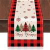 DHSUN Runner da Tavola Natalizio, Rosso, Lavabile, 40 x 140 cm - Tovaglia e Decorazione per Tavolo, Albero di Natale