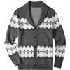 ZHILI Cardigan Sciarpa da Uomo Collare Bag Wired Solid Color Buttons Autunno e Inverno Mens Abbigliamento_Grey_Medium