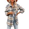 Briskorry Giacche a scacchi da donna, in flanella trapuntata Shacket Cappotti oversize Button Down Camicia