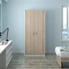 Linea Azzurra Armadio in Legno Nobilitato Melaminico con 2 Ante 2 Ripiani e Asta Appendiabiti Made in Italy 210x91x52cm Guardaroba per Camera da letto, Soggiorno, Ingresso